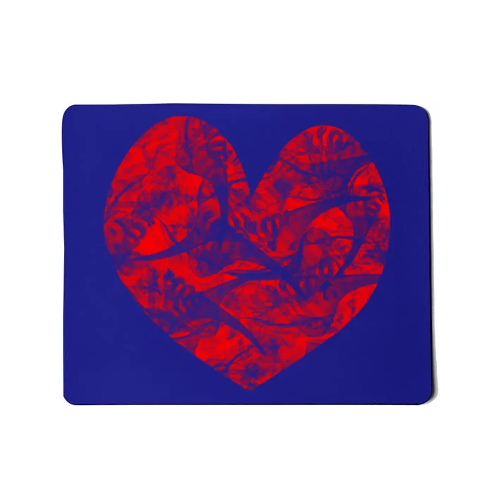 Big Red Heart Smoke Distressed Valentines Day Gift Mousepad