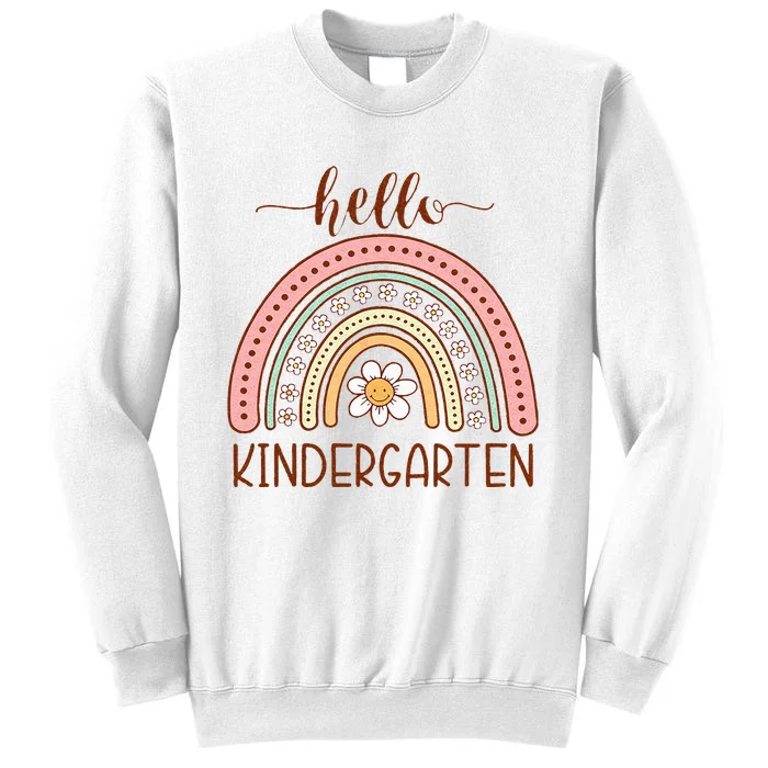 Boho Rainbow Hello Kindergarten First Day Of School Teacher Sweatshirt