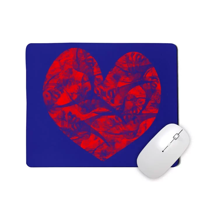 Big Red Heart Smoke Distressed Valentines Day Gift Mousepad