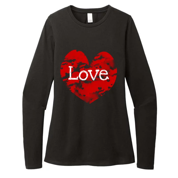 Big Red Heart Valentines Day Tee Cute Vgiftday Love Couple Gift Womens CVC Long Sleeve Shirt