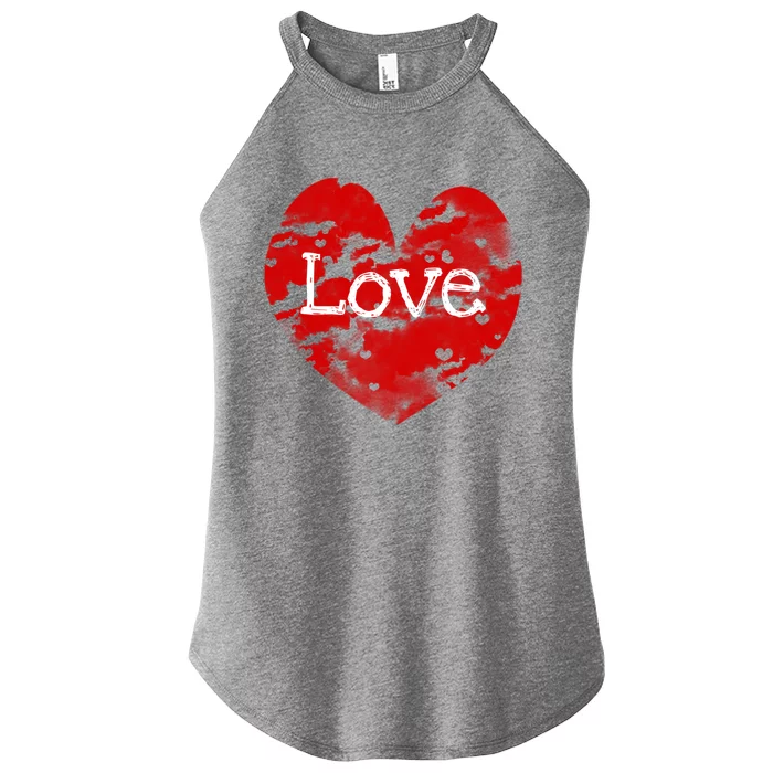 Big Red Heart Valentines Day Tee Cute Vgiftday Love Couple Cute Gift Women’s Perfect Tri Rocker Tank