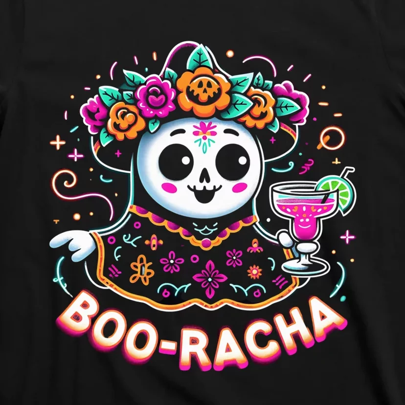 Boo Racha Happy Halloween And Cinco De Mayo Mexico Festival Style T-Shirt