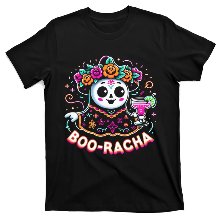 Boo Racha Happy Halloween And Cinco De Mayo Mexico Festival Style T-Shirt