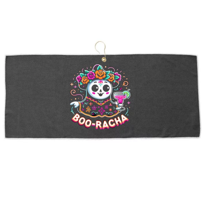 Boo Racha Happy Halloween And Cinco De Mayo Mexico Festival Style Large Microfiber Waffle Golf Towel