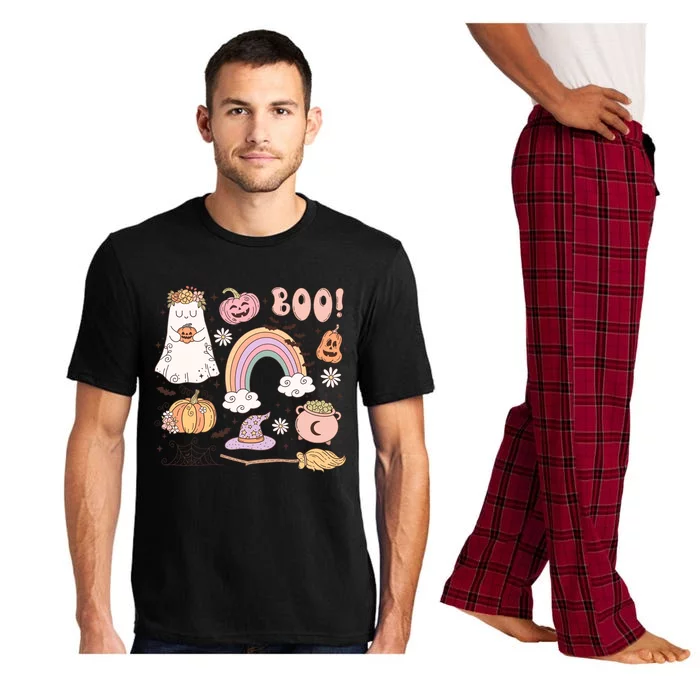 Boo Retro Halloween Ghost Design Gift Pajama Set