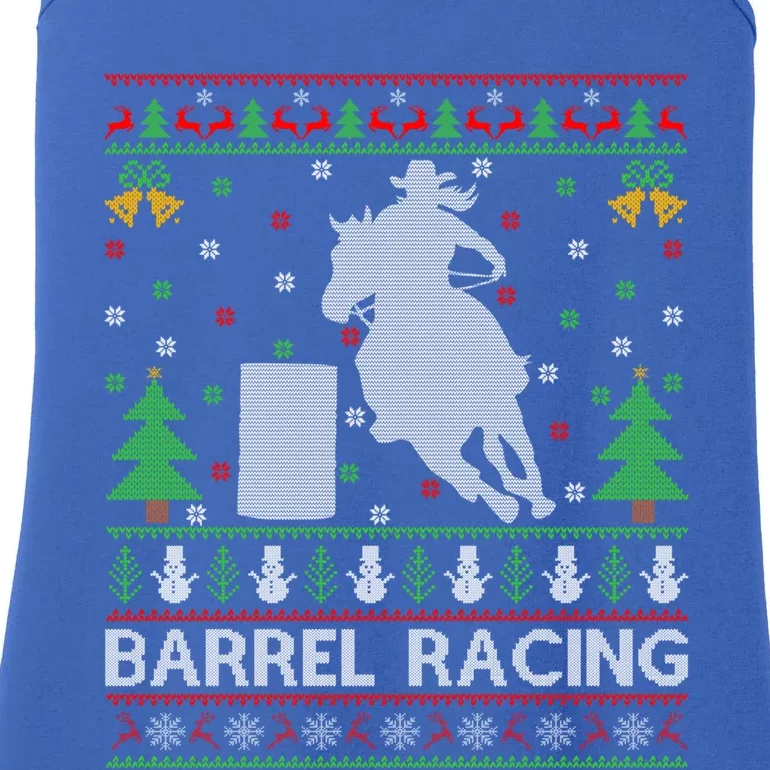 Barrel Racing Horse Sports Xmas Ugly Barrel Racing Christmas Gift Ladies Essential Tank