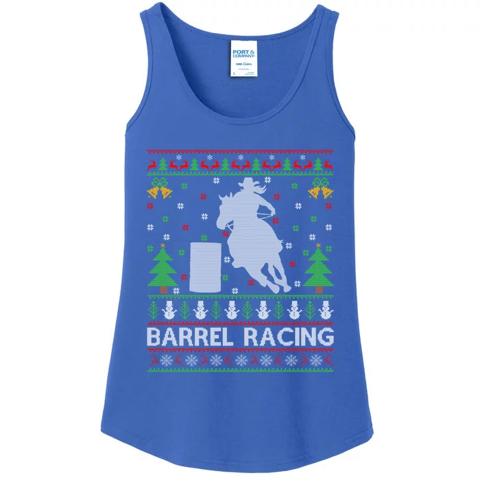 Barrel Racing Horse Sports Xmas Ugly Barrel Racing Christmas Gift Ladies Essential Tank