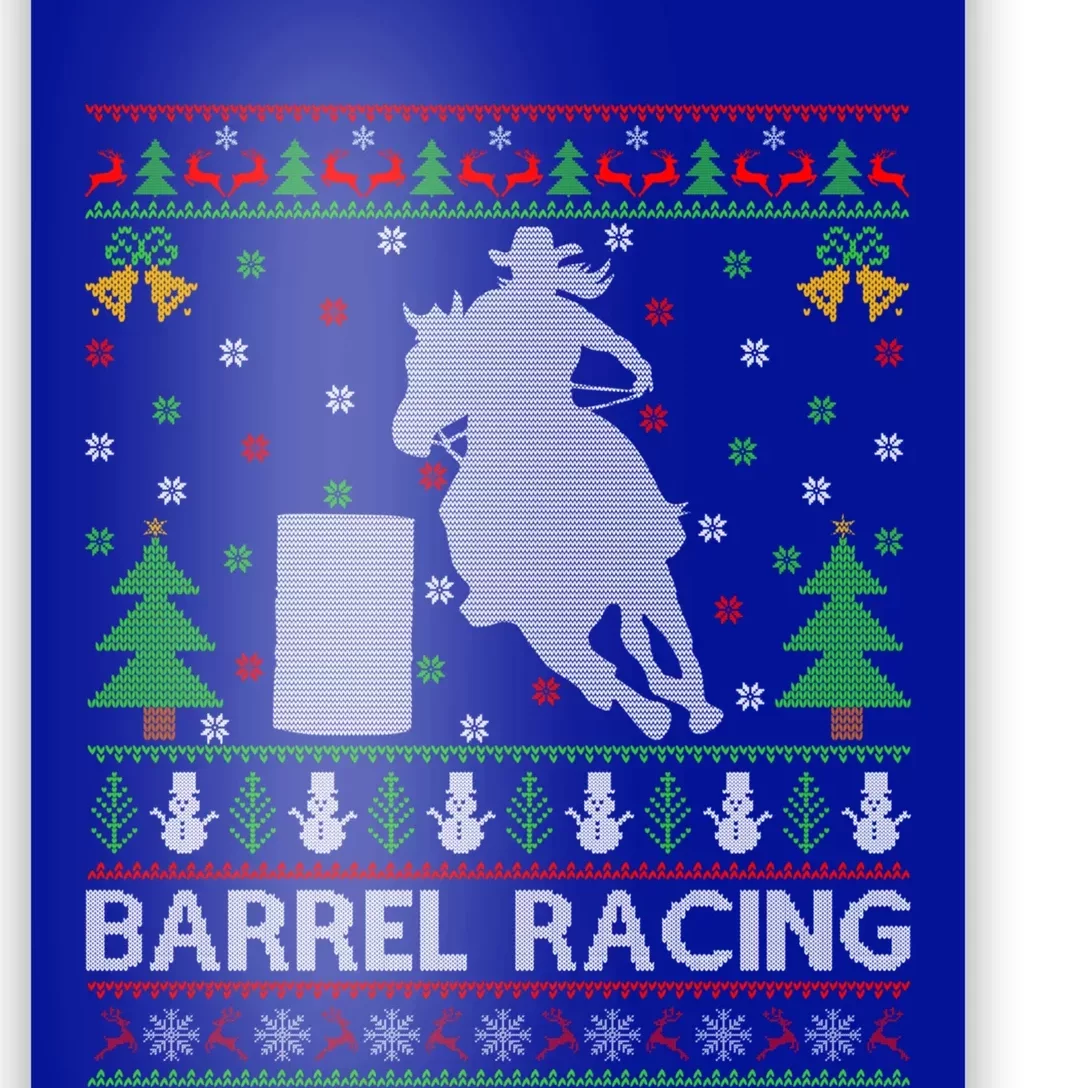 Barrel Racing Horse Sports Xmas Ugly Barrel Racing Christmas Gift Poster