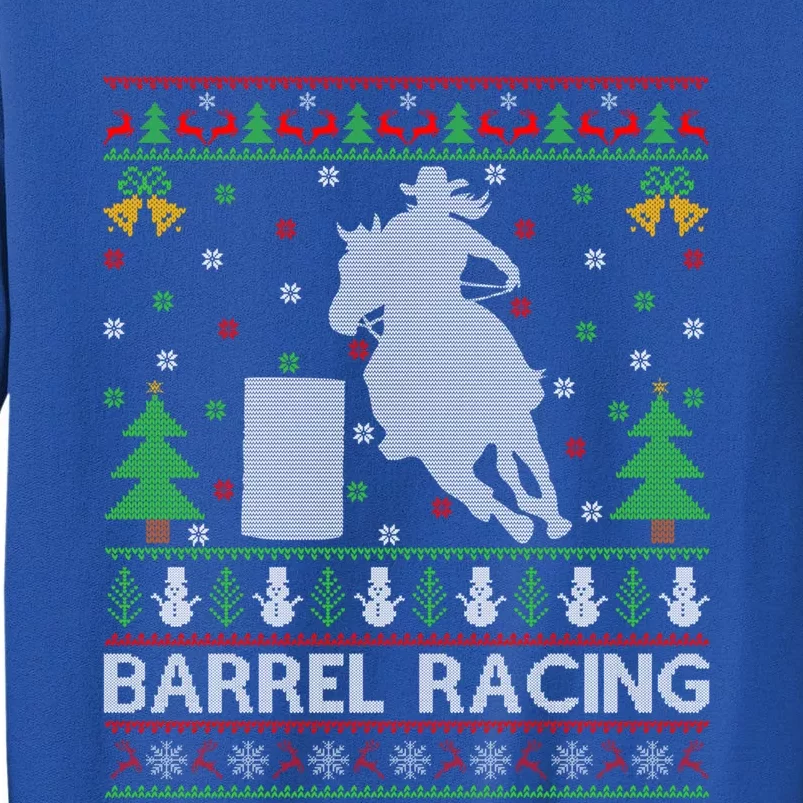 Barrel Racing Horse Sports Xmas Ugly Barrel Racing Christmas Gift Tall Sweatshirt