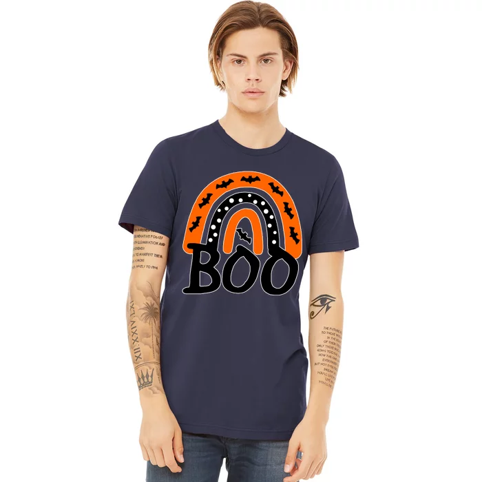 BOO Retro Halloween Rainbow Premium T-Shirt