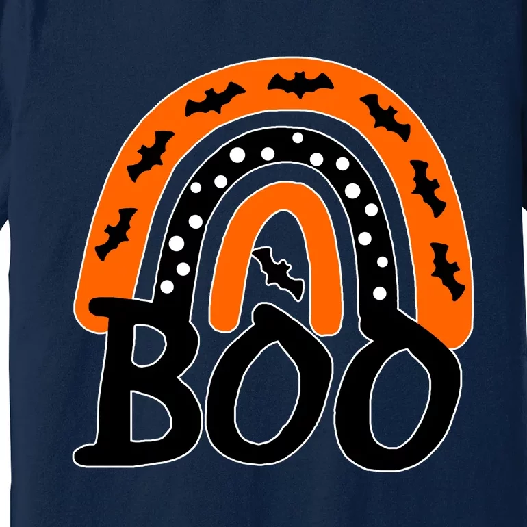 BOO Retro Halloween Rainbow Premium T-Shirt