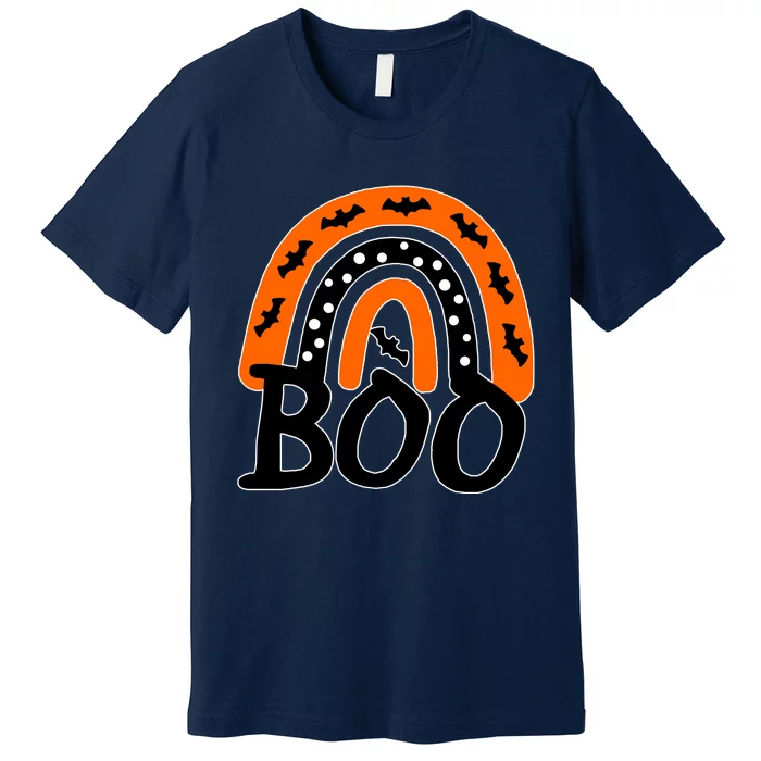 BOO Retro Halloween Rainbow Premium T-Shirt