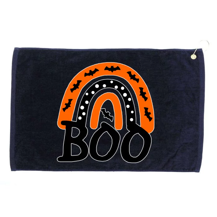 BOO Retro Halloween Rainbow Grommeted Golf Towel