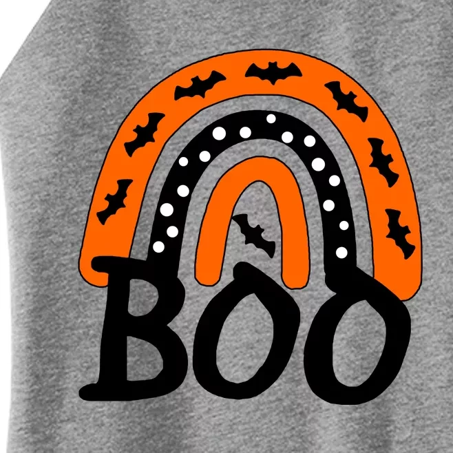 BOO Retro Halloween Rainbow Women’s Perfect Tri Rocker Tank