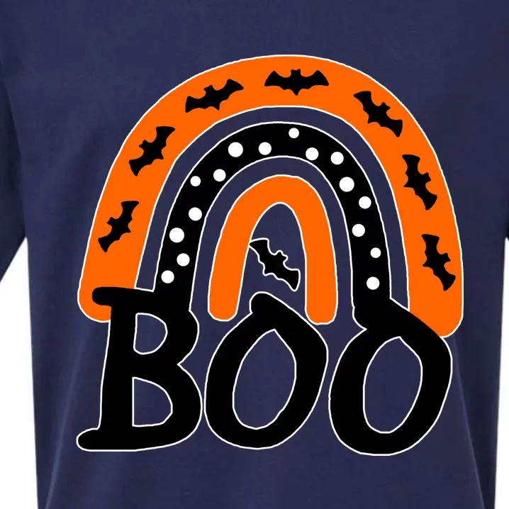 BOO Retro Halloween Rainbow Sueded Cloud Jersey T-Shirt