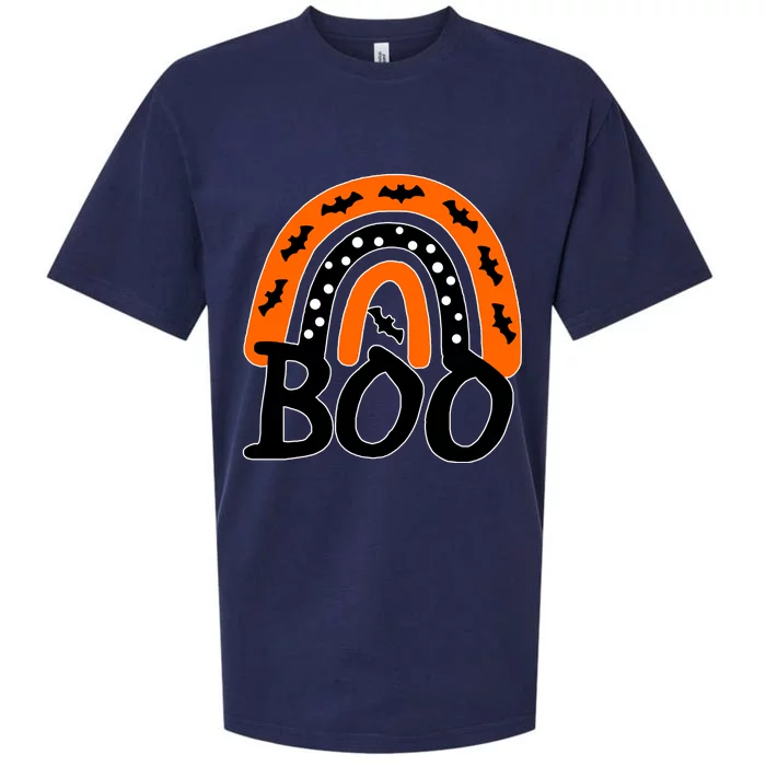 BOO Retro Halloween Rainbow Sueded Cloud Jersey T-Shirt