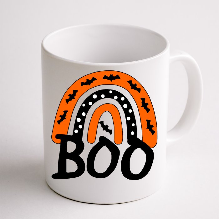 BOO Retro Halloween Rainbow Front & Back Coffee Mug