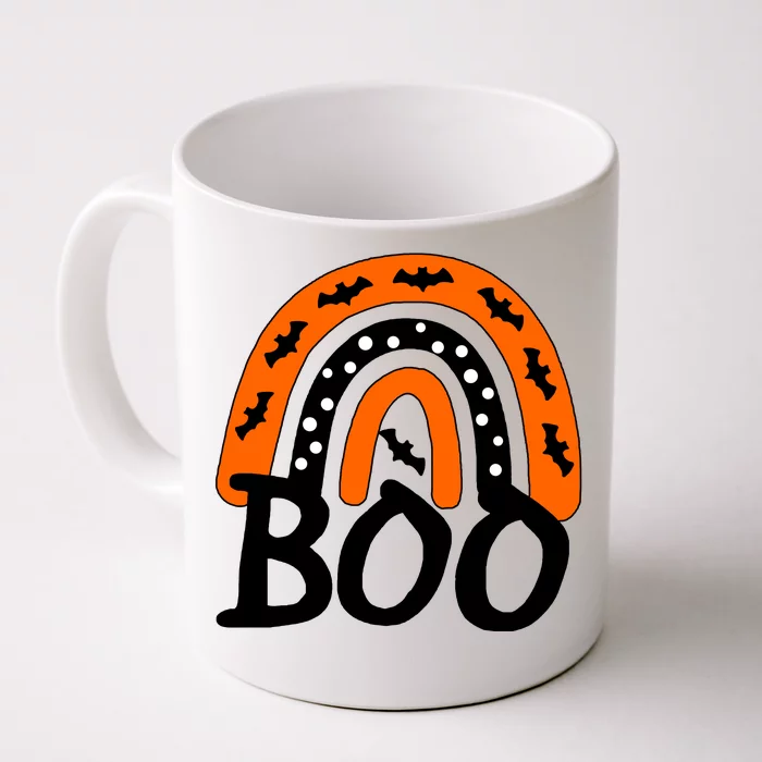 BOO Retro Halloween Rainbow Front & Back Coffee Mug