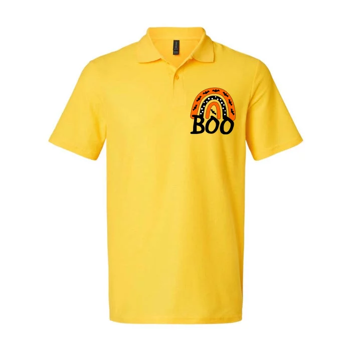 BOO Retro Halloween Rainbow Softstyle Adult Sport Polo