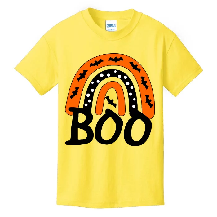 BOO Retro Halloween Rainbow Kids T-Shirt