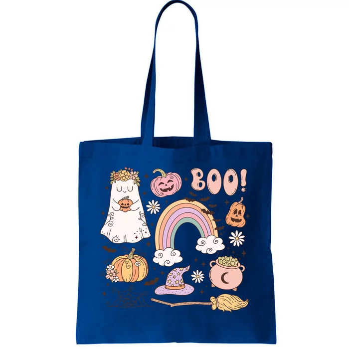 Boo Retro Halloween Ghost Design Gift Tote Bag