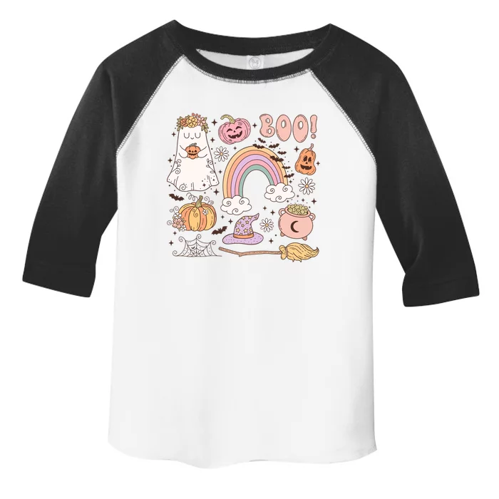 Boo Retro Halloween Ghost Design Gift Toddler Fine Jersey T-Shirt