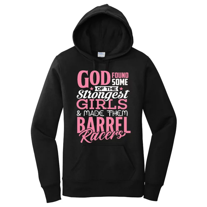 Barrel Racers Horse God Made Strongest Christian Women's Pullover Hoodie