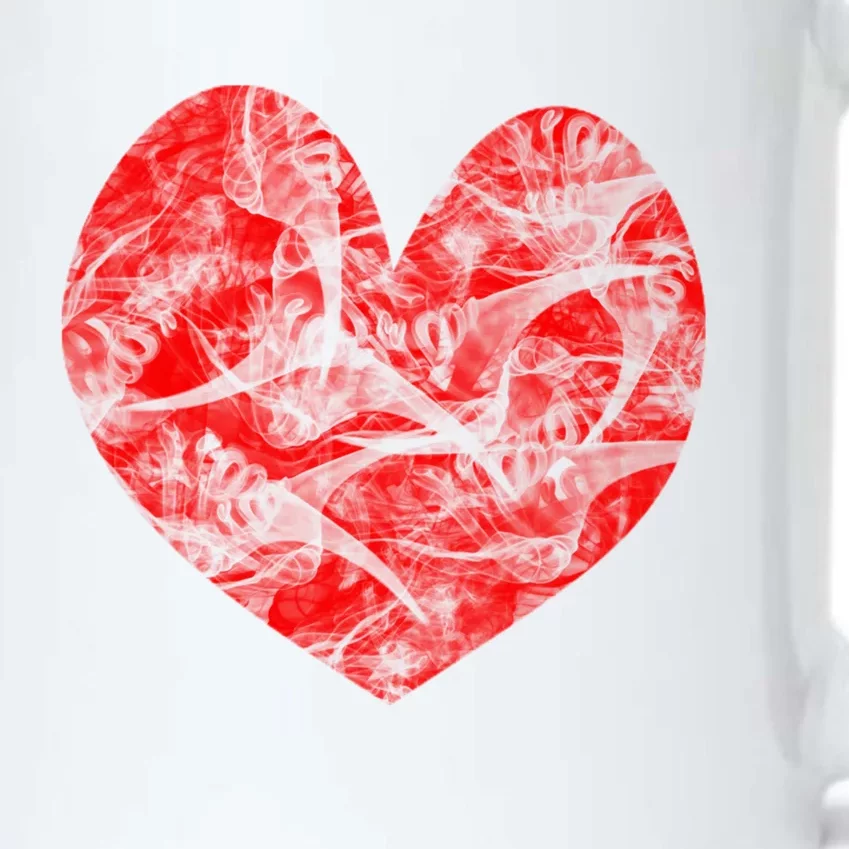 Big Red Heart Smoke Distressed Valentines Day Gift Black Color Changing Mug