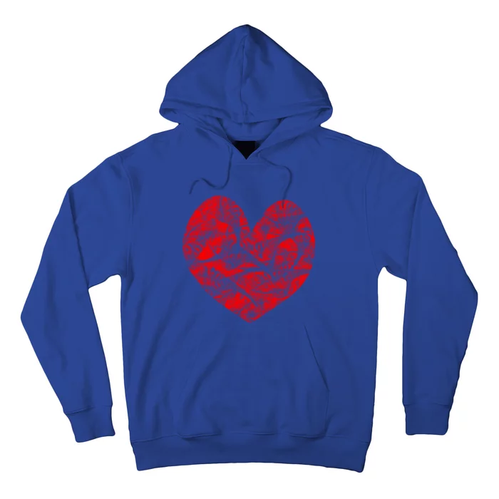 Big Red Heart Smoke Distressed Valentines Day Gift Hoodie