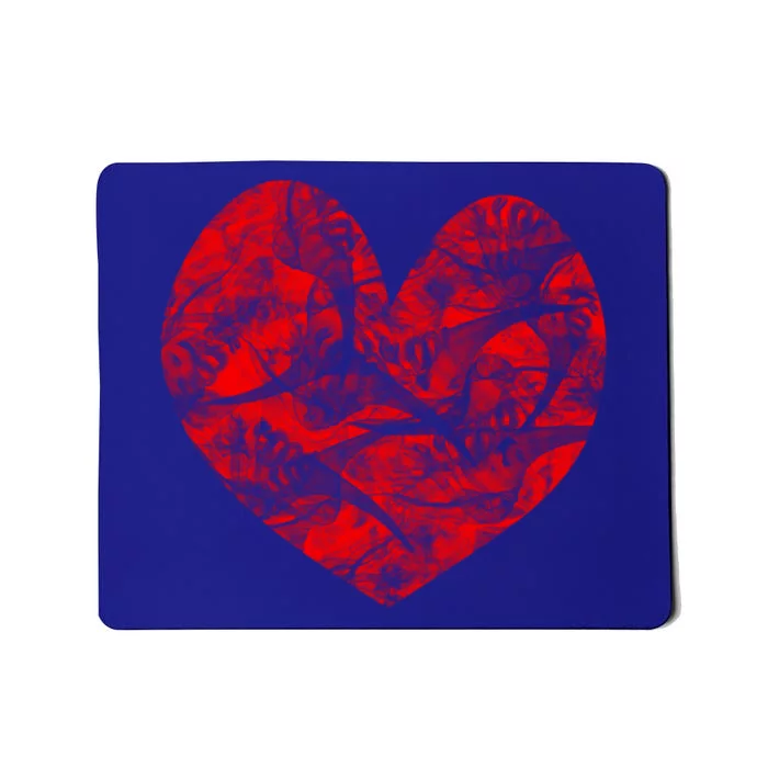 Big Red Heart Smoke Distressed Valentines Day Gift Mousepad