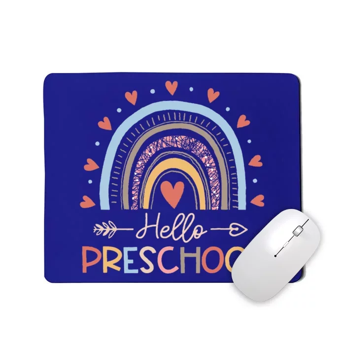 Boho Rainbow Hello Preschool First Day Of School Teacher Mousepad