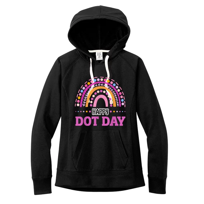 Boho Rainbow Happy Dot Day September 15th Gift Women's Fleece Hoodie