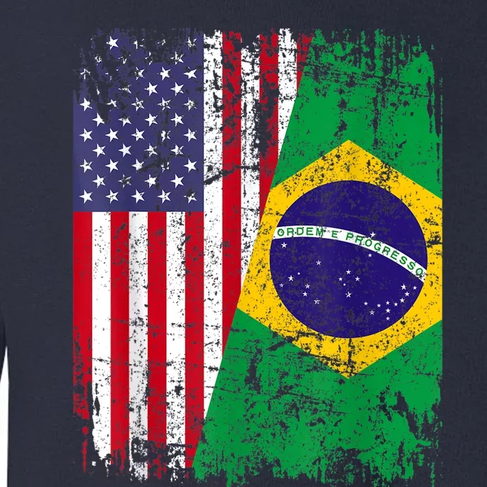 BRAZILIAN ROOTS | Half American Flag | BRAZIL Toddler Sweatshirt