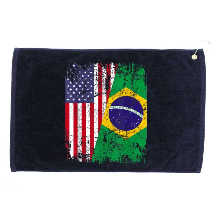 BRAZILIAN ROOTS | Half American Flag | BRAZIL Grommeted Golf Towel