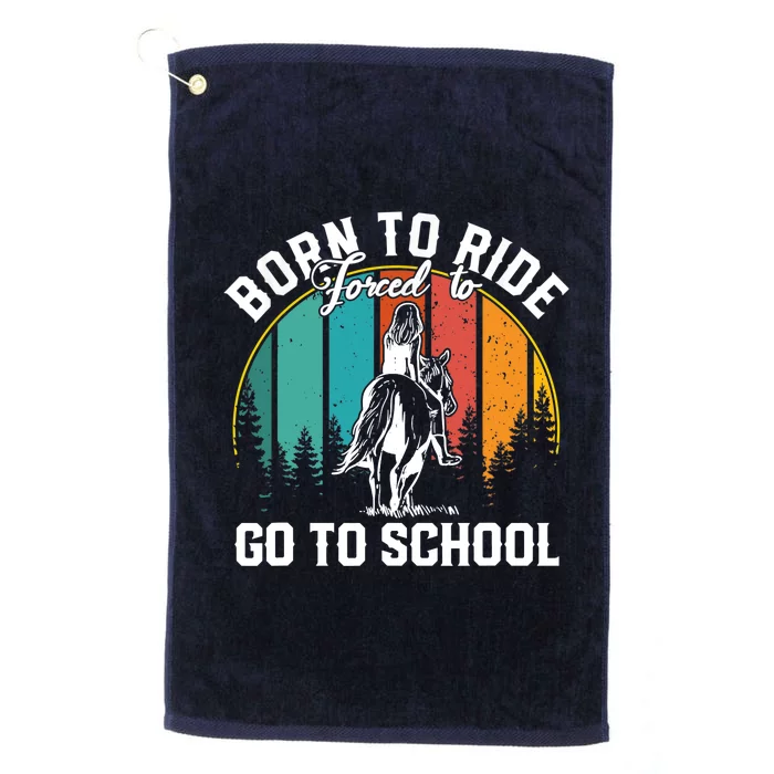 Born Ride Horses Forced To Go To School Cute Horse Xmas Platinum Collection Golf Towel