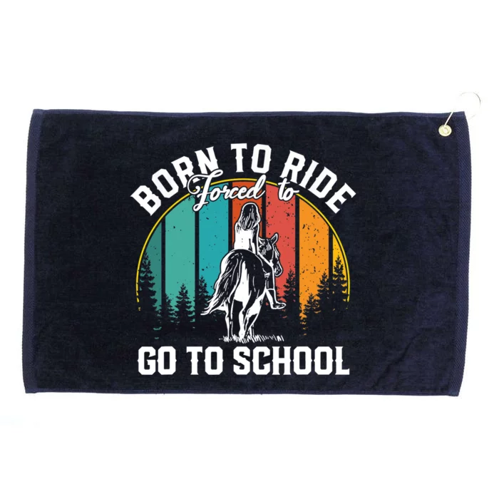 Born Ride Horses Forced To Go To School Cute Horse Xmas Grommeted Golf Towel