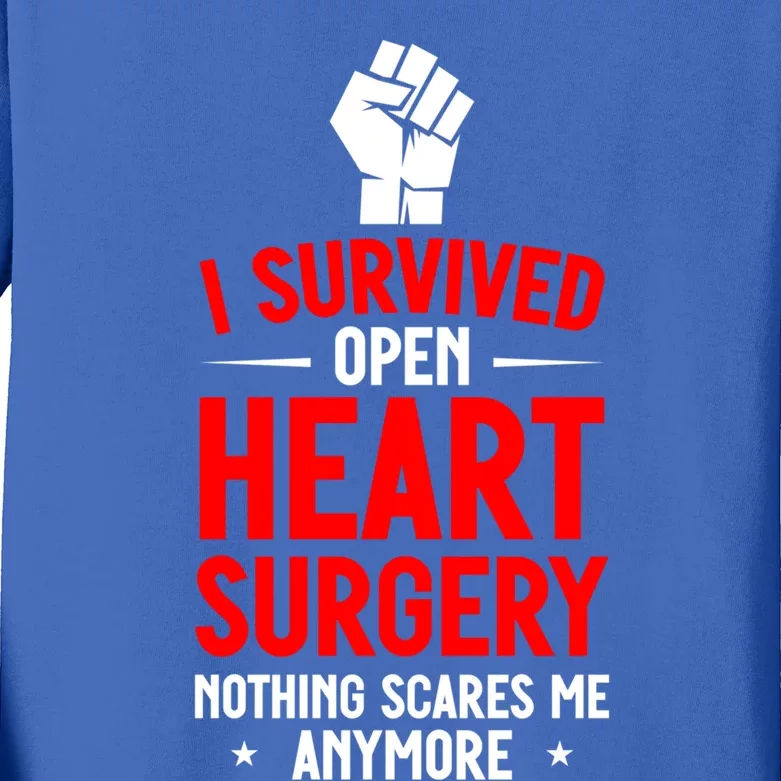 Bypass Recovery I Survived Open Heart Surgery Recovery Gift Kids Long Sleeve Shirt