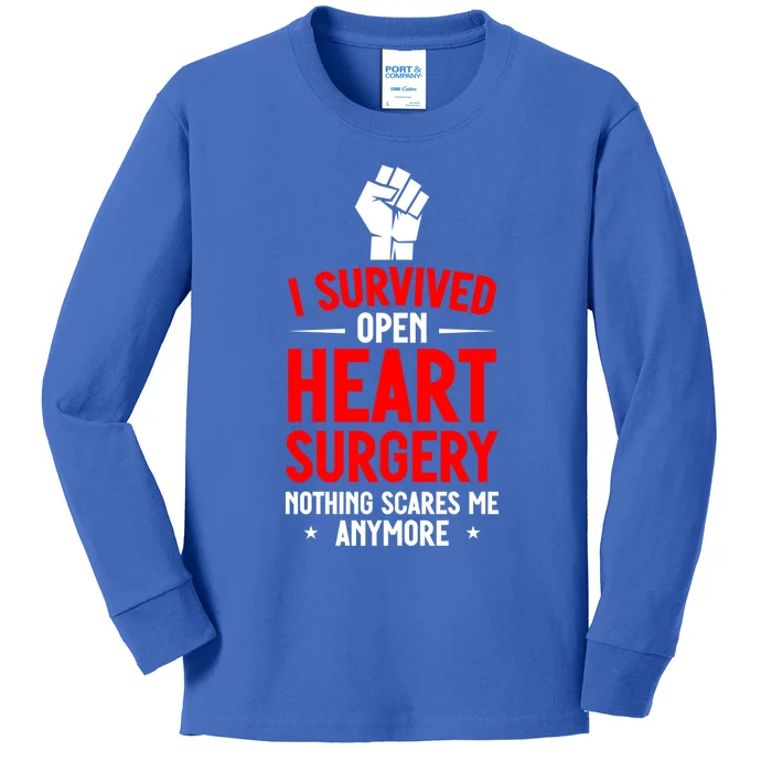 Bypass Recovery I Survived Open Heart Surgery Recovery Gift Kids Long Sleeve Shirt