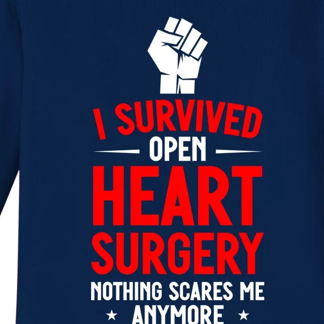 Bypass Recovery I Survived Open Heart Surgery Recovery Gift Baby Long Sleeve Bodysuit