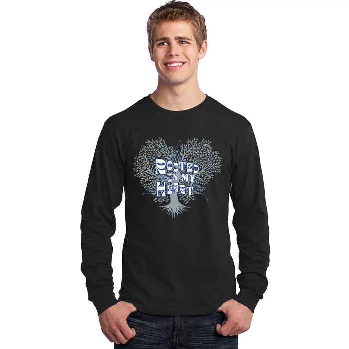 Blue Rooted in my Heart Long Sleeve Shirt