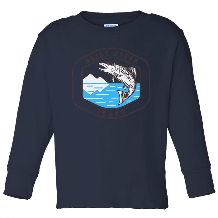 Boise River Idaho Fly Fishing Fisherman Toddler Long Sleeve Shirt