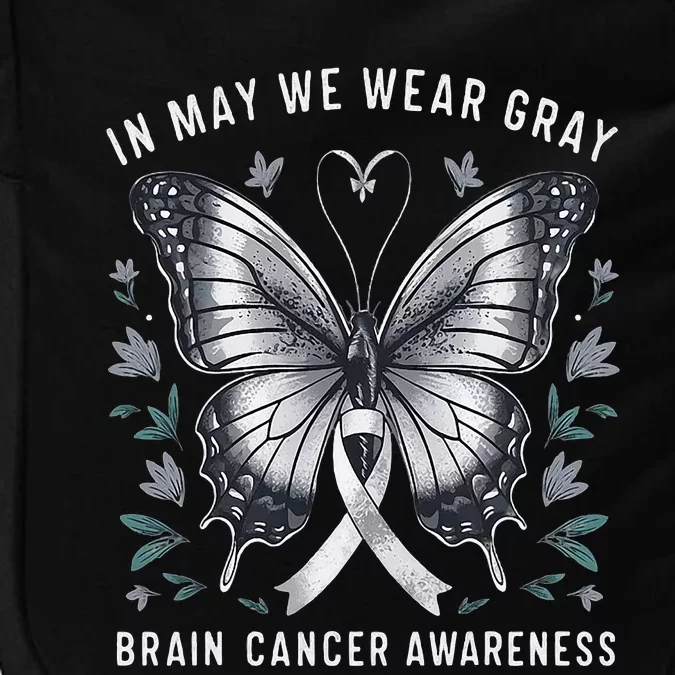 Butterfly Ribbon In May We Wear Gray Brain Cancer Awareness Impact Tech Backpack