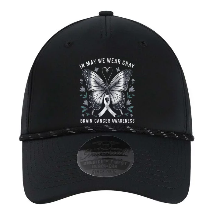 Butterfly Ribbon In May We Wear Gray Brain Cancer Awareness Performance The Dyno Cap