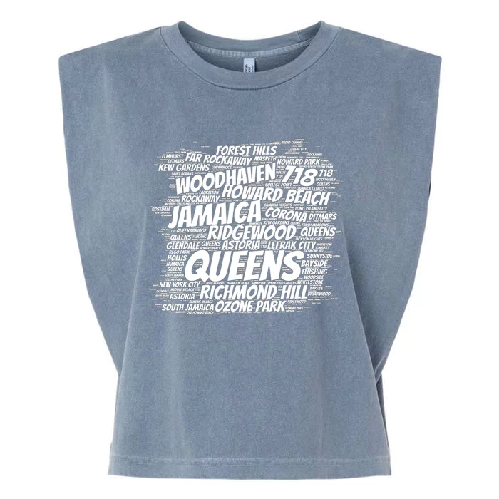 Born Raised In Queens Borough New York City Garment-Dyed Women's Muscle Tee