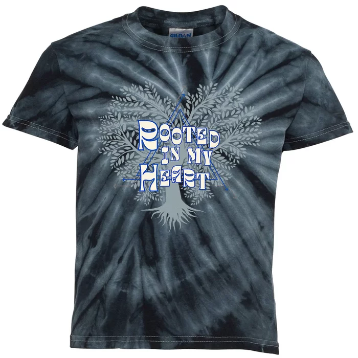 Blue Rooted in my Heart Kids Tie-Dye T-Shirt