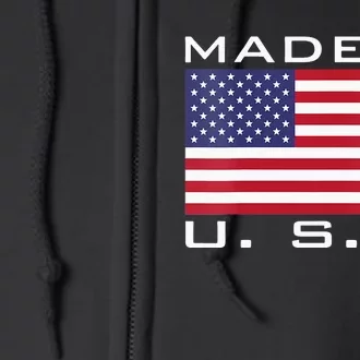 BORN & RAISED IN USA FLAG AMERICAN MADE BRED AMERICA Full Zip Hoodie