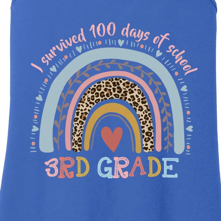 Boho Rainbow I Survived 100 Days Of 3rd Grade School Student Funny Gift Ladies Essential Tank