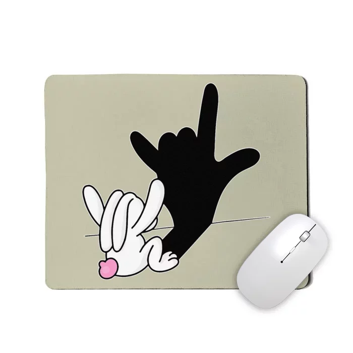 Bunny Reflection I Love You Hand Sign Language ASL Easter Mousepad