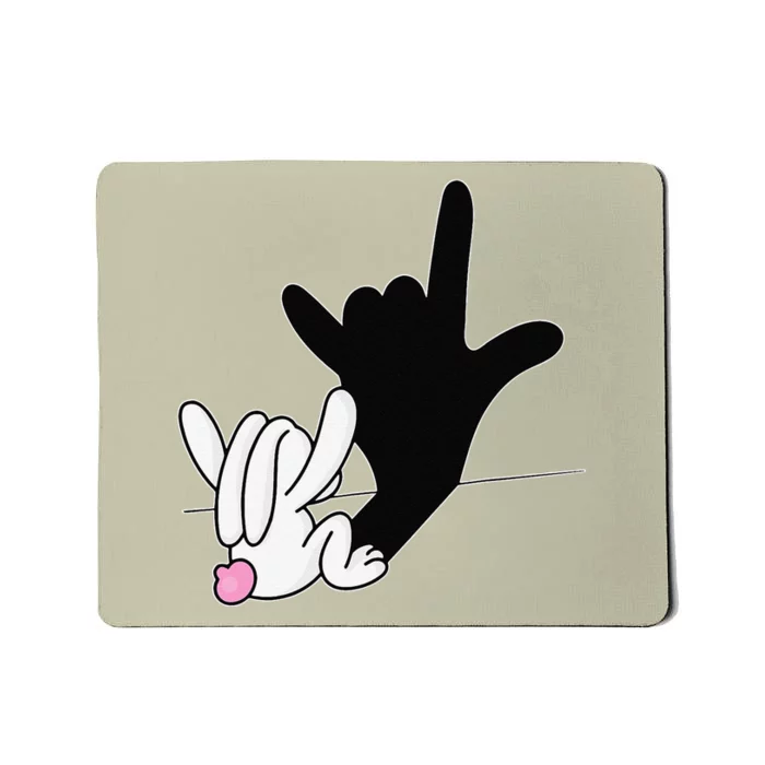 Bunny Reflection I Love You Hand Sign Language ASL Easter Mousepad