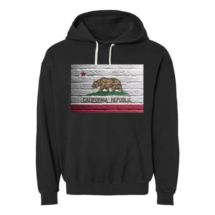 Brick California Republic Bear Flag Garment-Dyed Fleece Hoodie